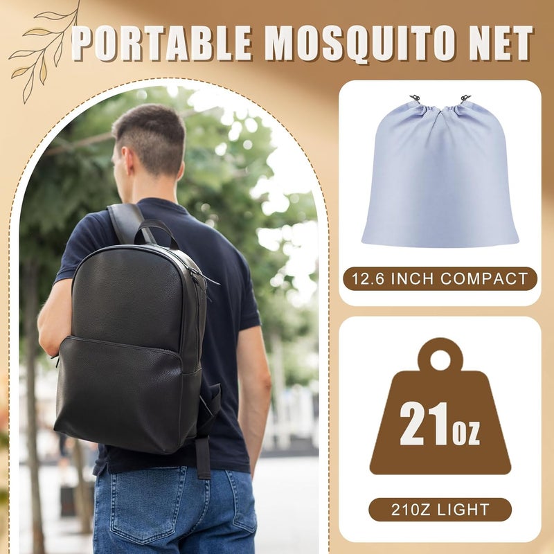 Vincreem 2 Pcs Large Pop up Mosquito Tent Nets Portable Foldable Mosquito Nets for Bed Camping Travel Patio Outdoor Crib Bug Netting Mesh Tent Canopy for Adults Bedroom (78 * 39 * 28 Inch) - Image 5